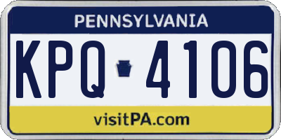 PA license plate KPQ4106