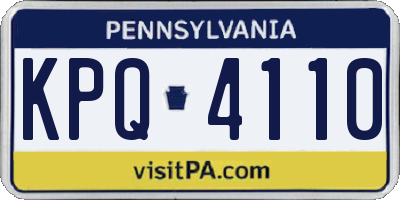 PA license plate KPQ4110