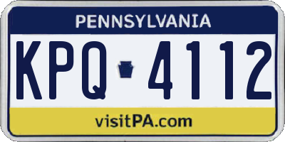 PA license plate KPQ4112