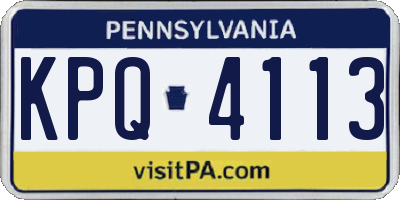 PA license plate KPQ4113