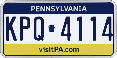PA license plate KPQ4114