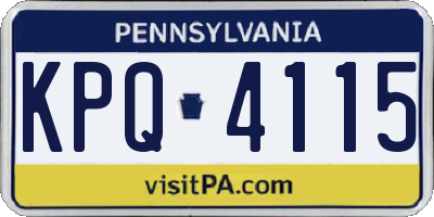 PA license plate KPQ4115