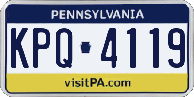 PA license plate KPQ4119
