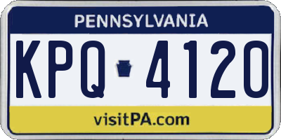 PA license plate KPQ4120