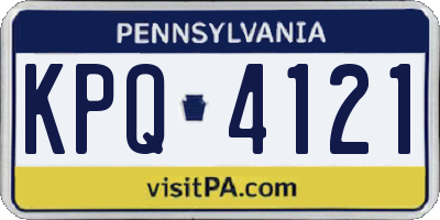 PA license plate KPQ4121