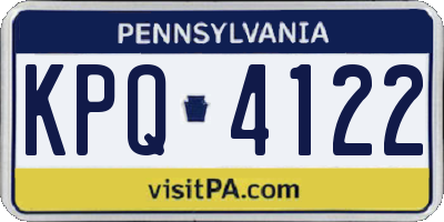 PA license plate KPQ4122
