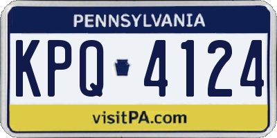 PA license plate KPQ4124