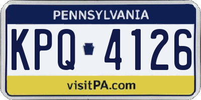 PA license plate KPQ4126