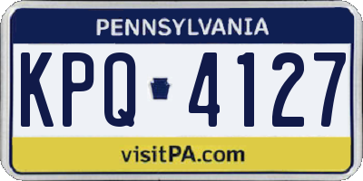 PA license plate KPQ4127