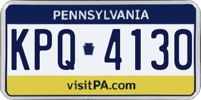 PA license plate KPQ4130