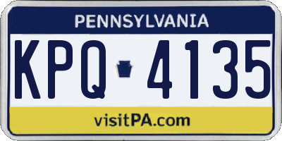 PA license plate KPQ4135