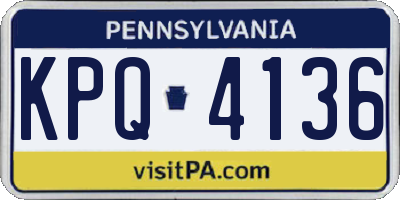 PA license plate KPQ4136