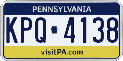 PA license plate KPQ4138