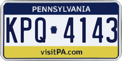 PA license plate KPQ4143