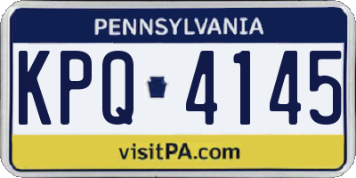 PA license plate KPQ4145