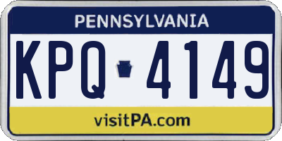 PA license plate KPQ4149