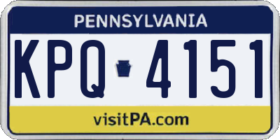 PA license plate KPQ4151