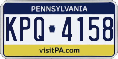 PA license plate KPQ4158