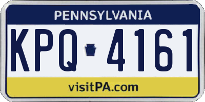 PA license plate KPQ4161
