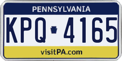 PA license plate KPQ4165