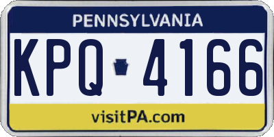 PA license plate KPQ4166