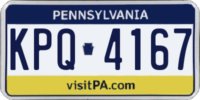 PA license plate KPQ4167