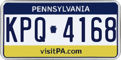 PA license plate KPQ4168