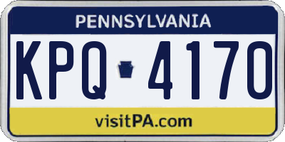 PA license plate KPQ4170