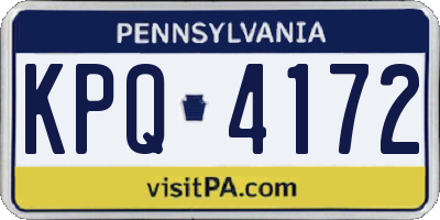 PA license plate KPQ4172
