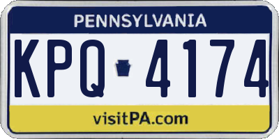 PA license plate KPQ4174