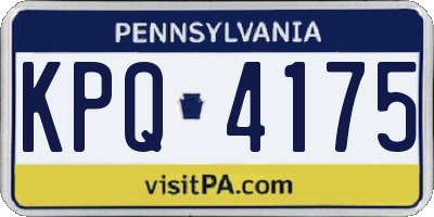 PA license plate KPQ4175