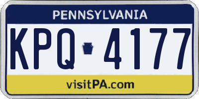 PA license plate KPQ4177