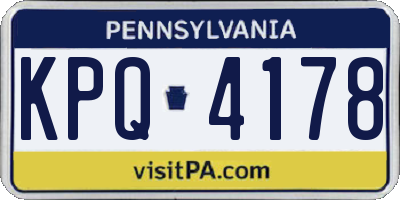 PA license plate KPQ4178