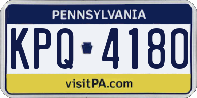 PA license plate KPQ4180
