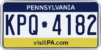 PA license plate KPQ4182