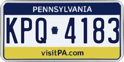 PA license plate KPQ4183