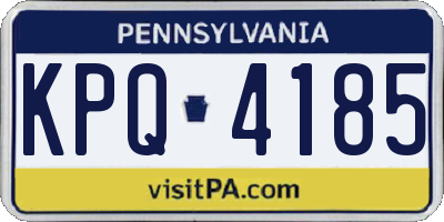 PA license plate KPQ4185