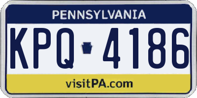 PA license plate KPQ4186