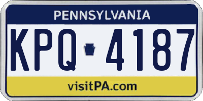 PA license plate KPQ4187