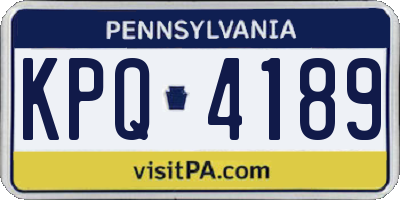 PA license plate KPQ4189