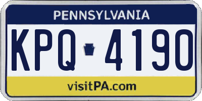 PA license plate KPQ4190