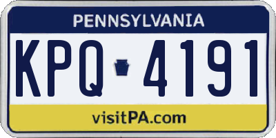 PA license plate KPQ4191