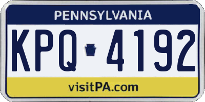 PA license plate KPQ4192