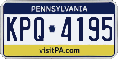 PA license plate KPQ4195