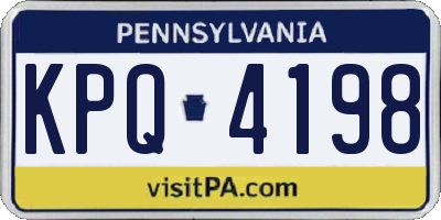 PA license plate KPQ4198