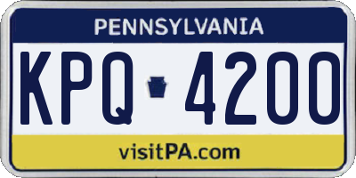 PA license plate KPQ4200