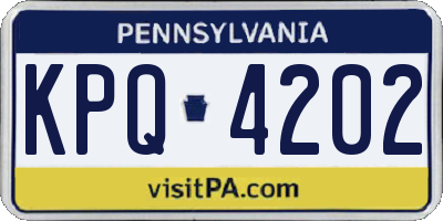 PA license plate KPQ4202