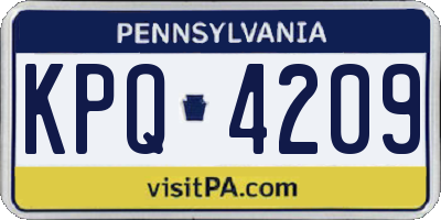 PA license plate KPQ4209