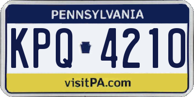 PA license plate KPQ4210