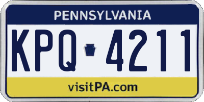 PA license plate KPQ4211
